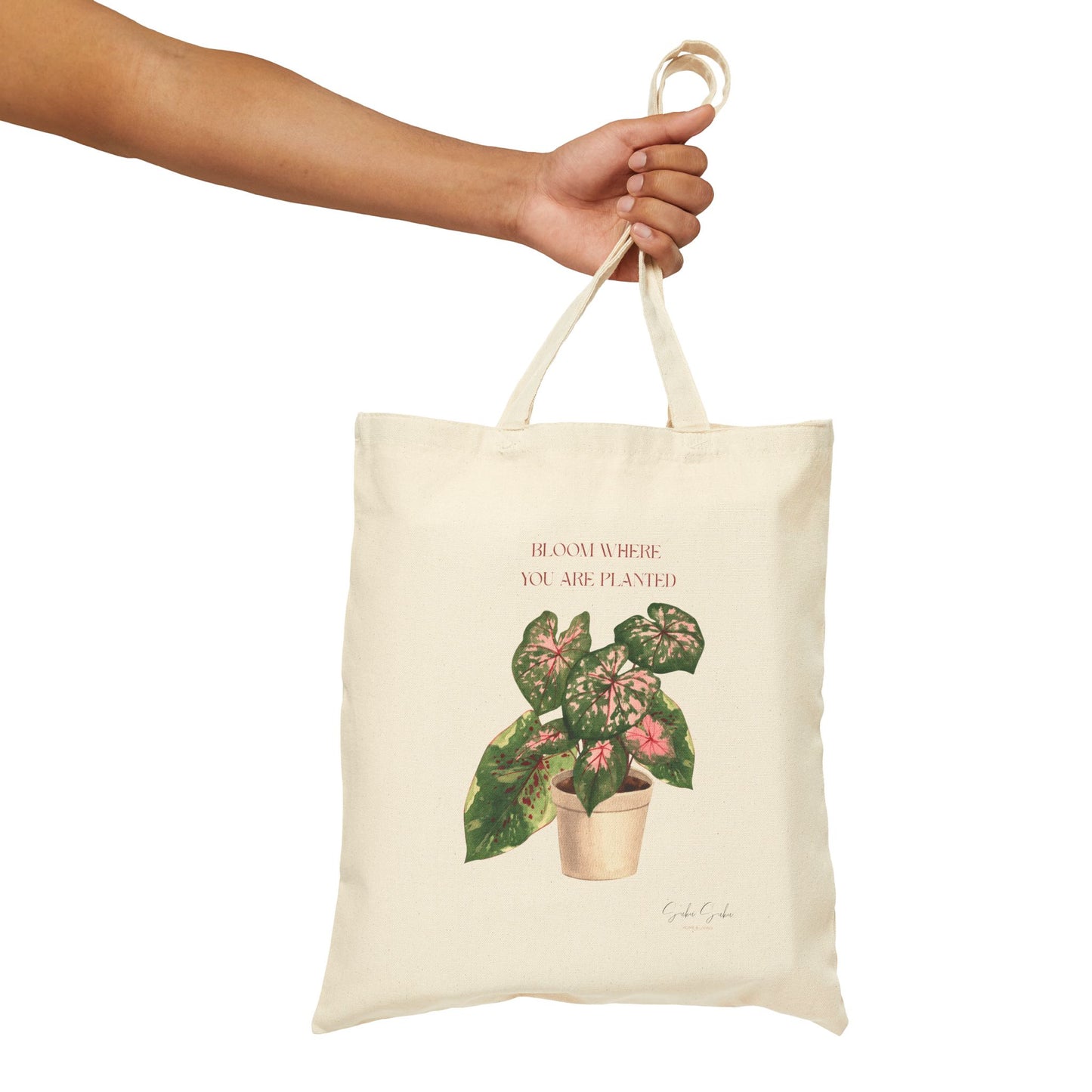 'Bloom Where You Are Planted' Canvas Tote Bag