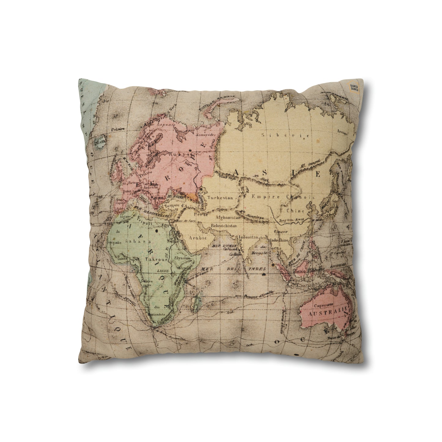 Explore the World Map Pillow