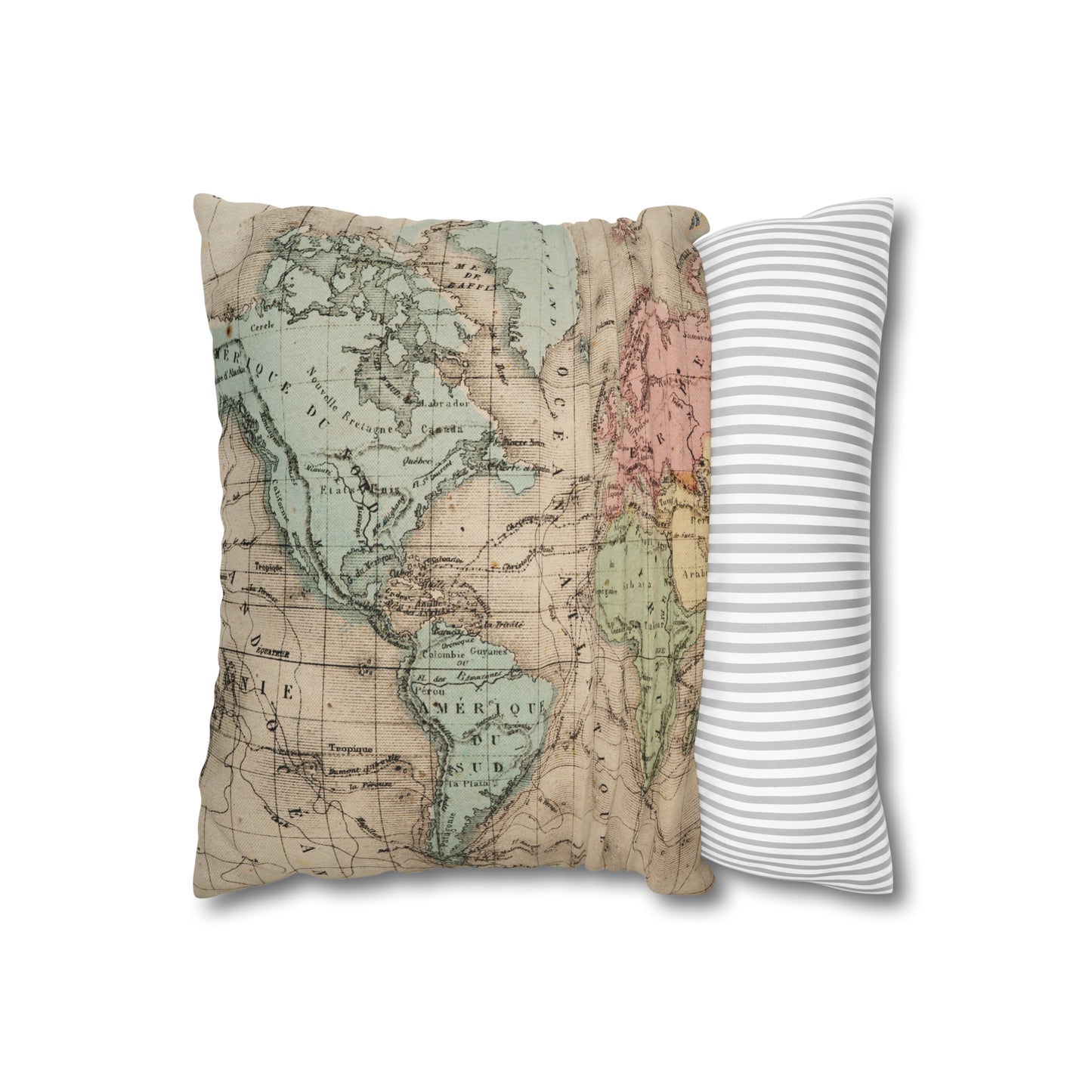 Explore the World Map Pillow