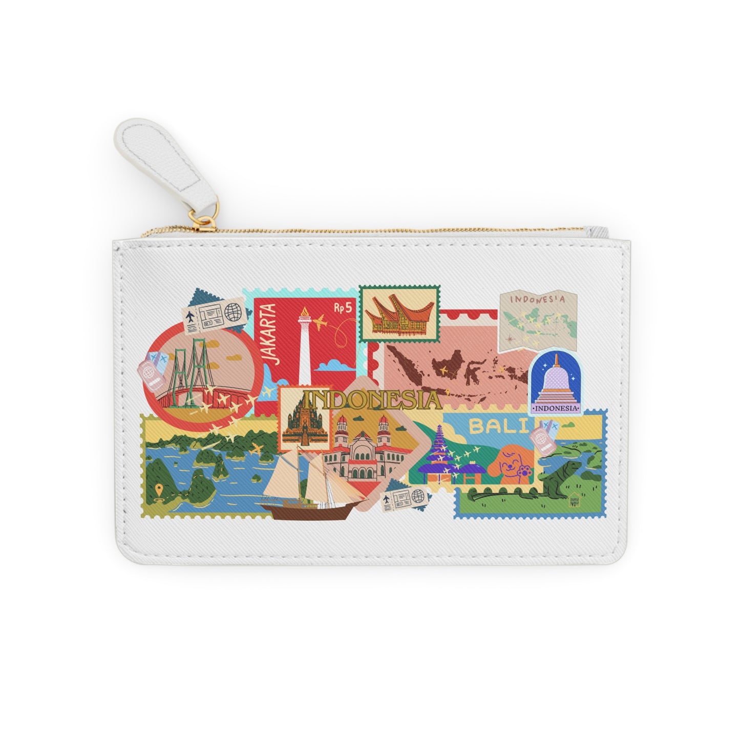 Indonesia Stamps Mini Clutch Bag