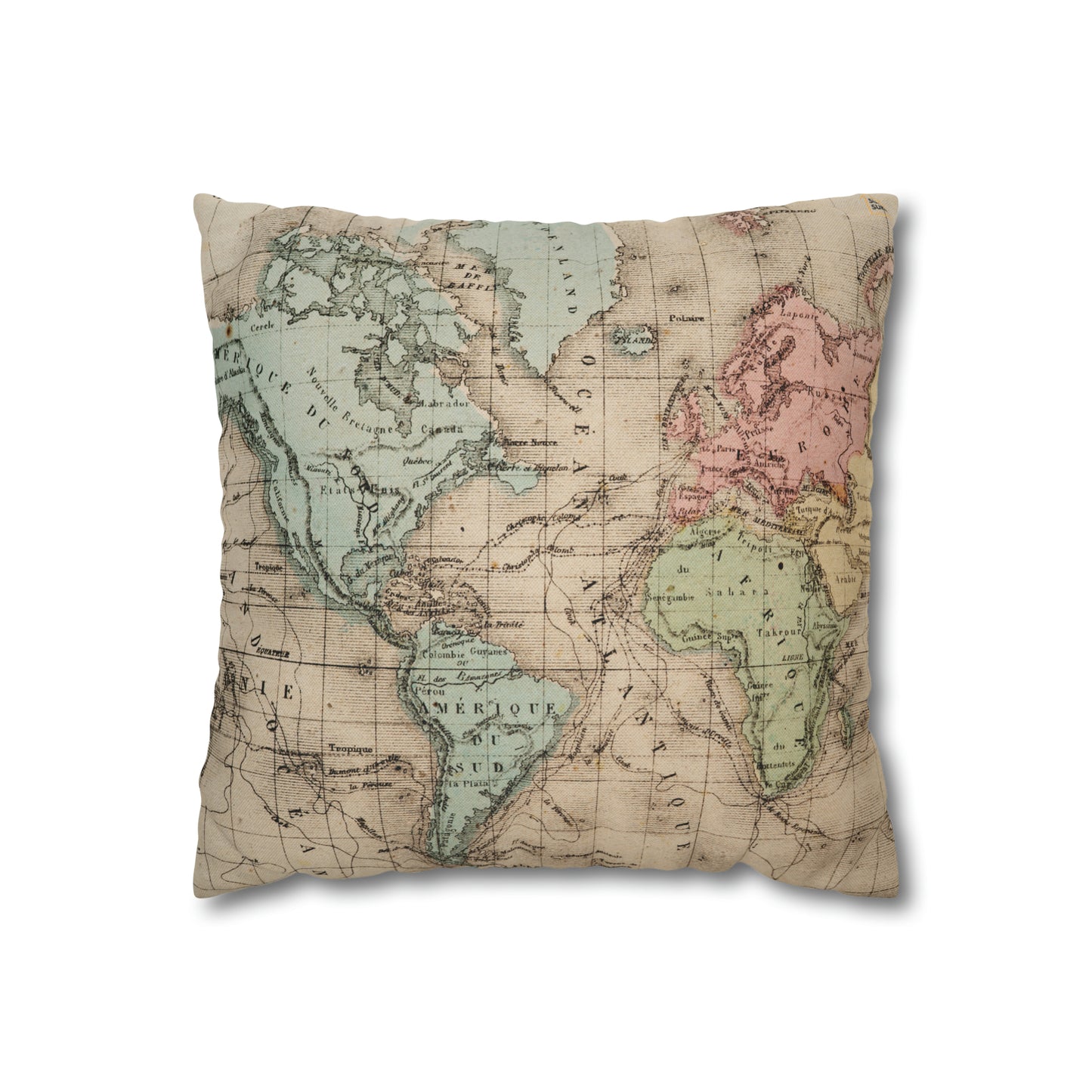 Explore the World Map Pillow