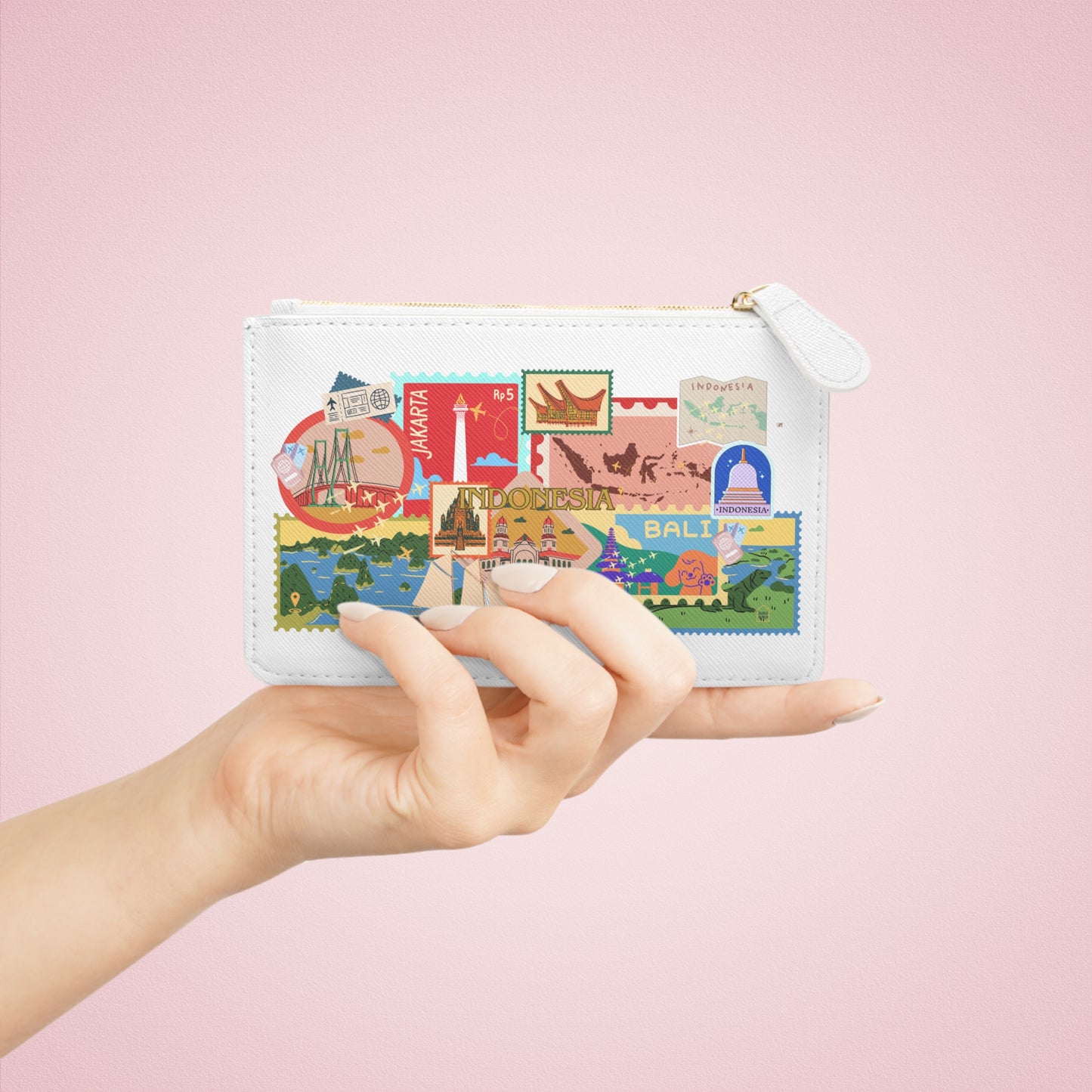 Indonesia Stamps Mini Clutch Bag