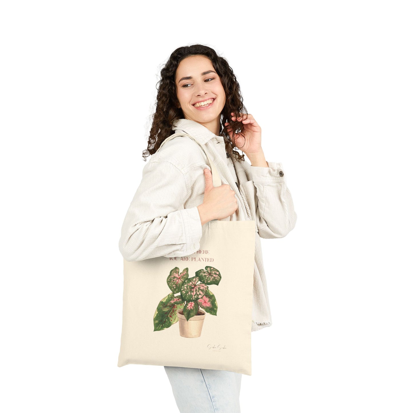 'Bloom Where You Are Planted' Canvas Tote Bag