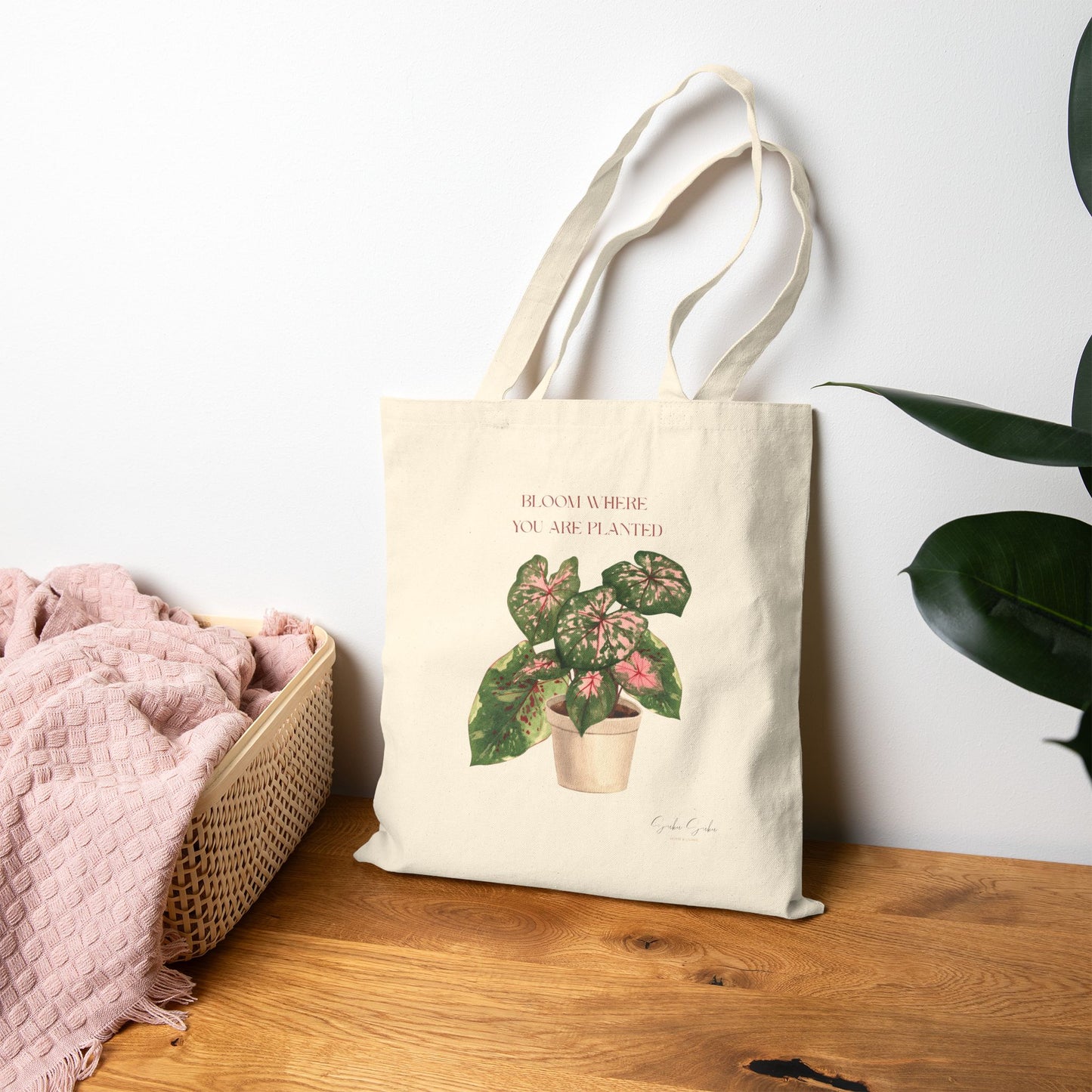 'Bloom Where You Are Planted' Canvas Tote Bag