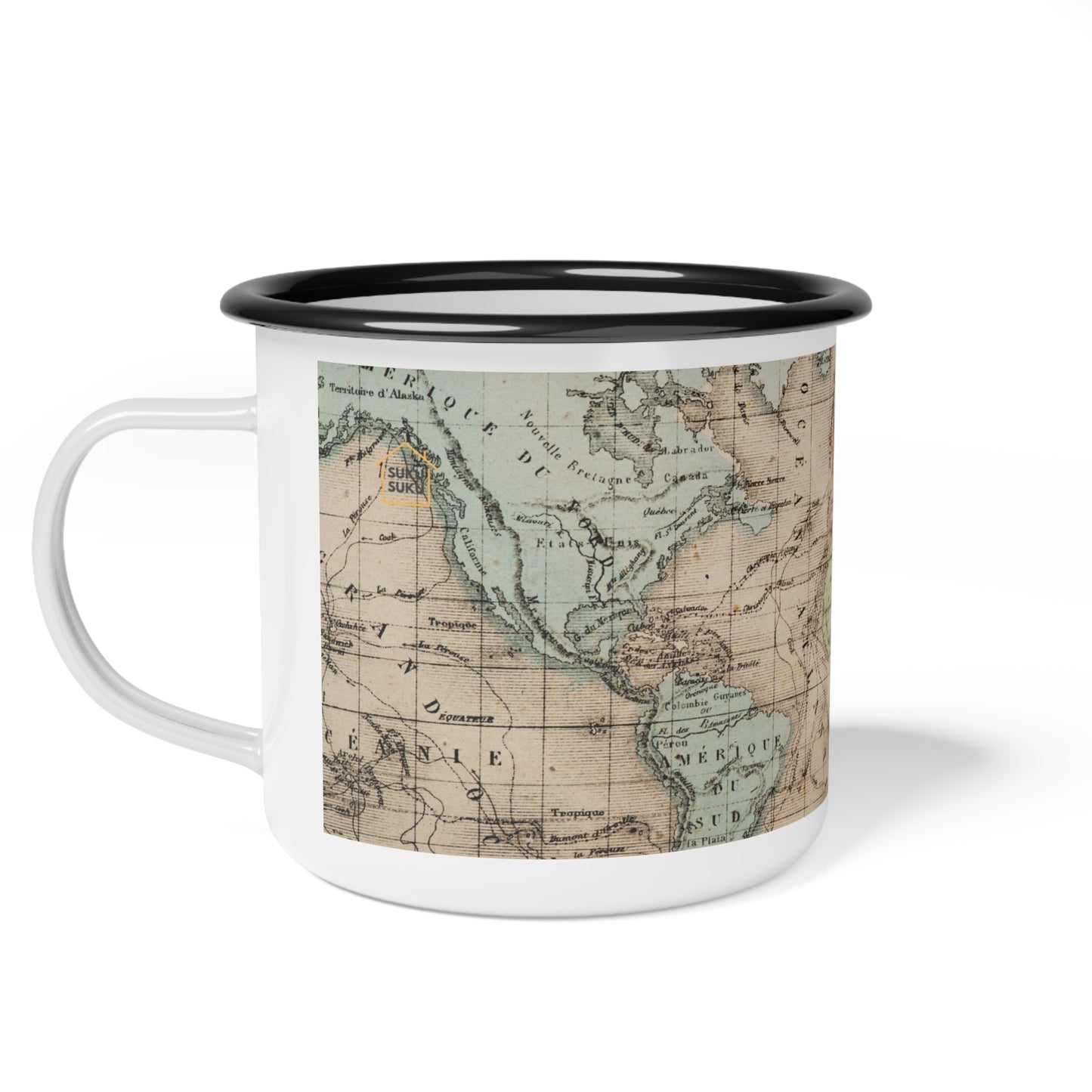 "Explore The World" Enamel Camp Cup