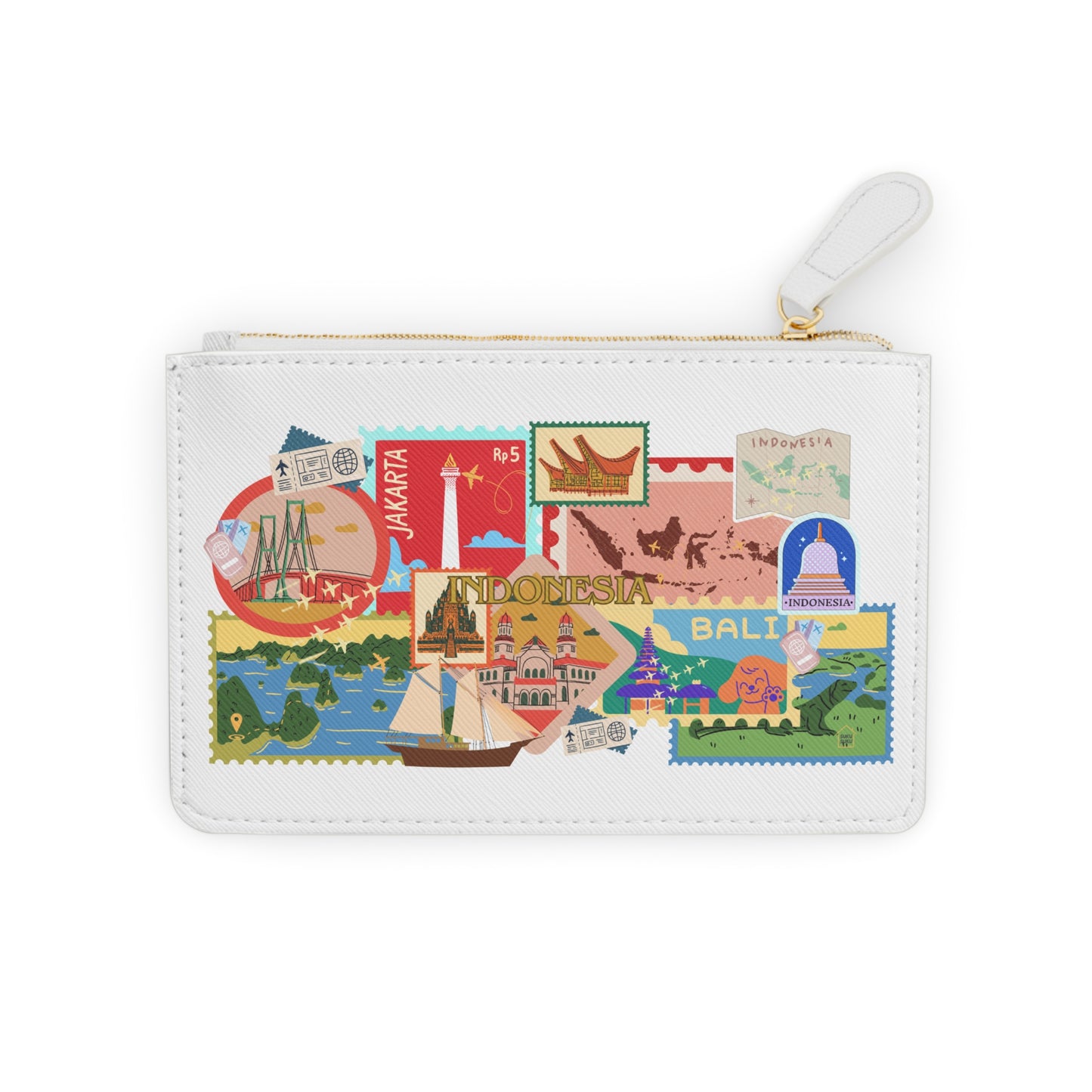 Indonesia Stamps Mini Clutch Bag