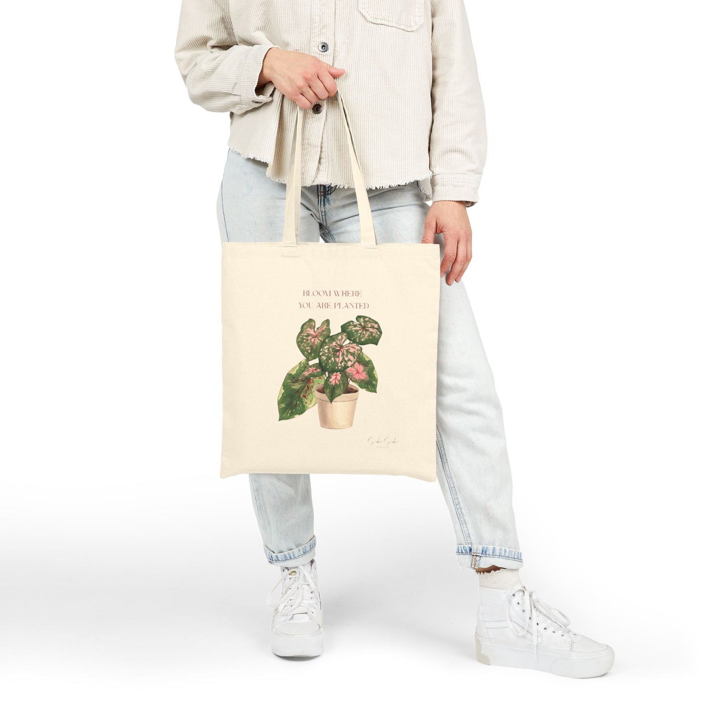 'Bloom Where You Are Planted' Canvas Tote Bag