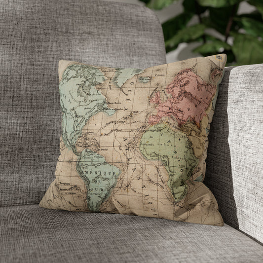 Explore the World Map Pillow