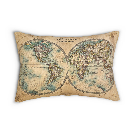 "The World In Hemispheres" Pillow