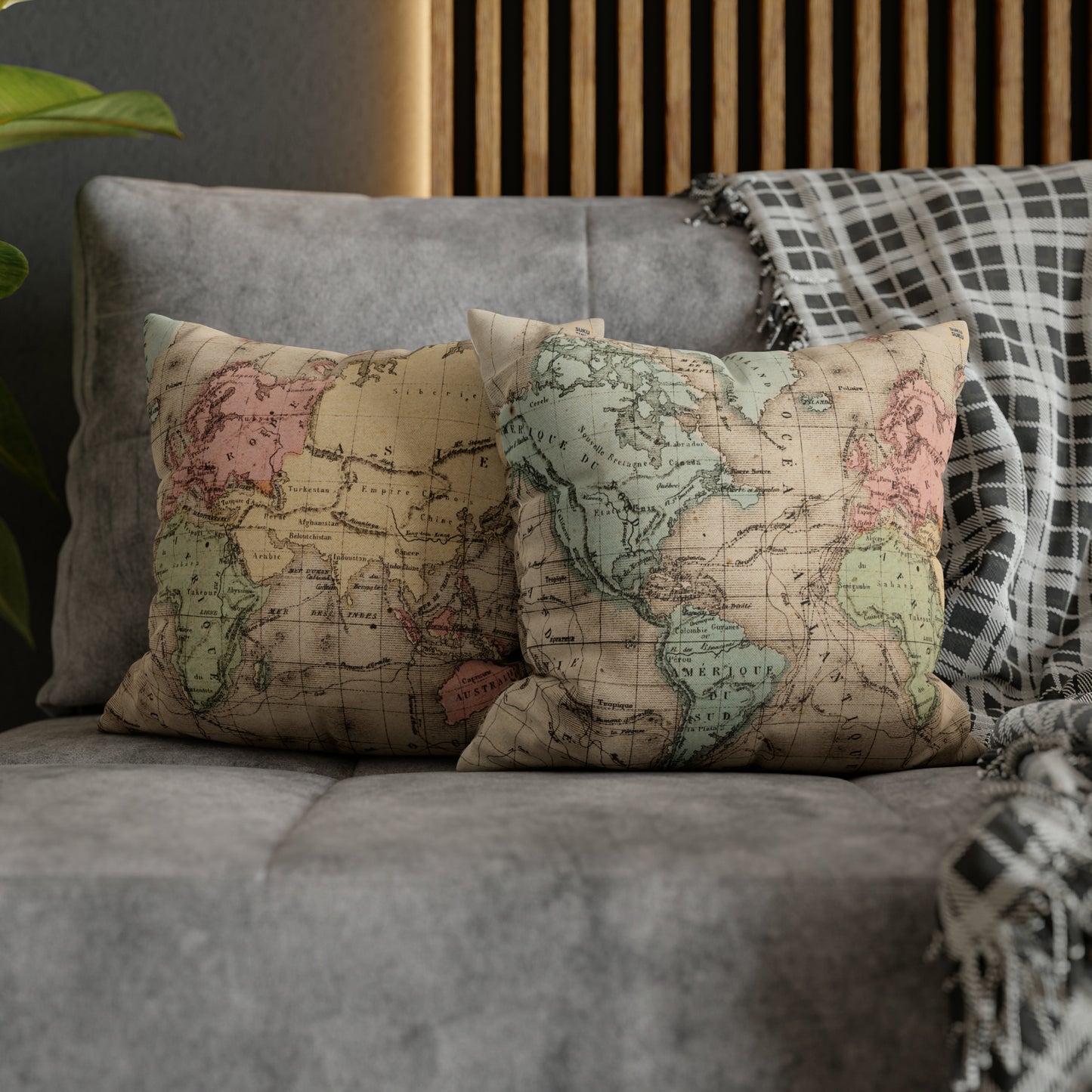 Explore the World Map Pillow