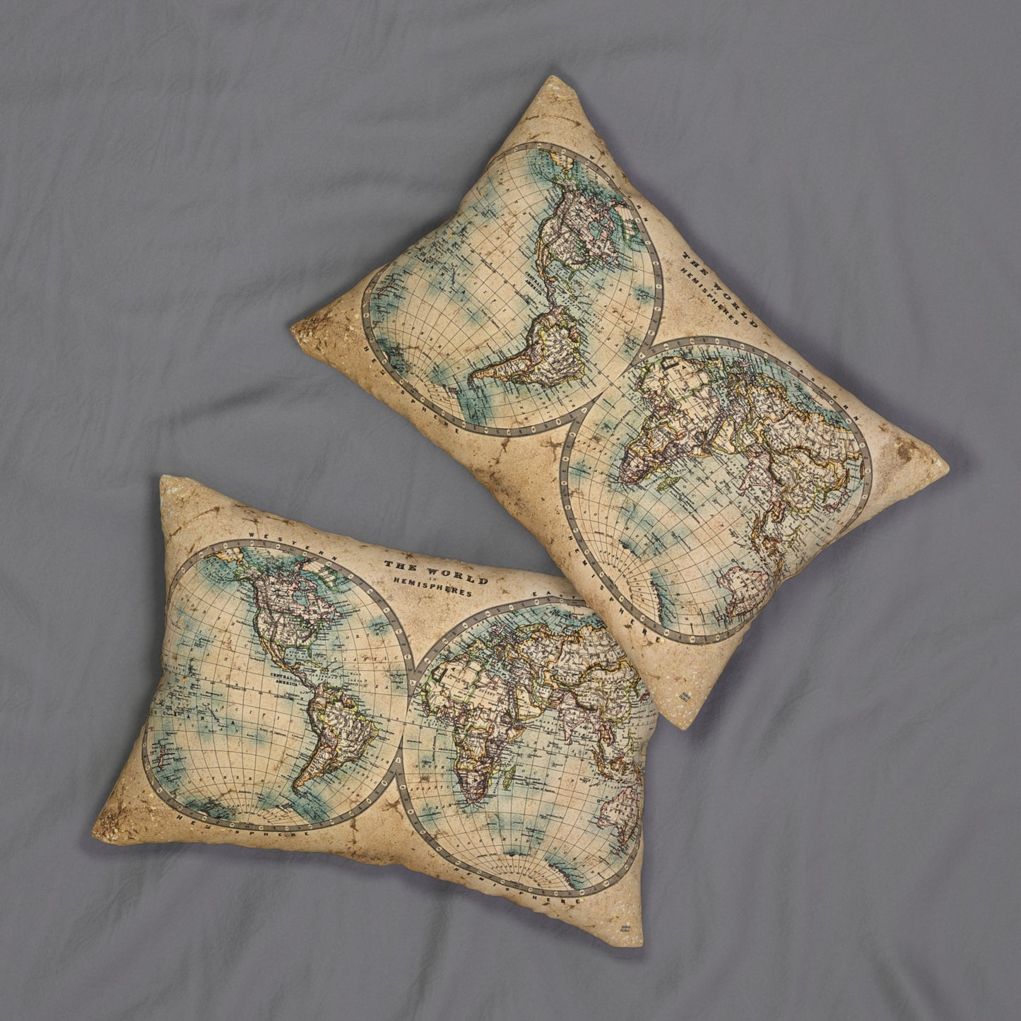 "The World In Hemispheres" Pillow