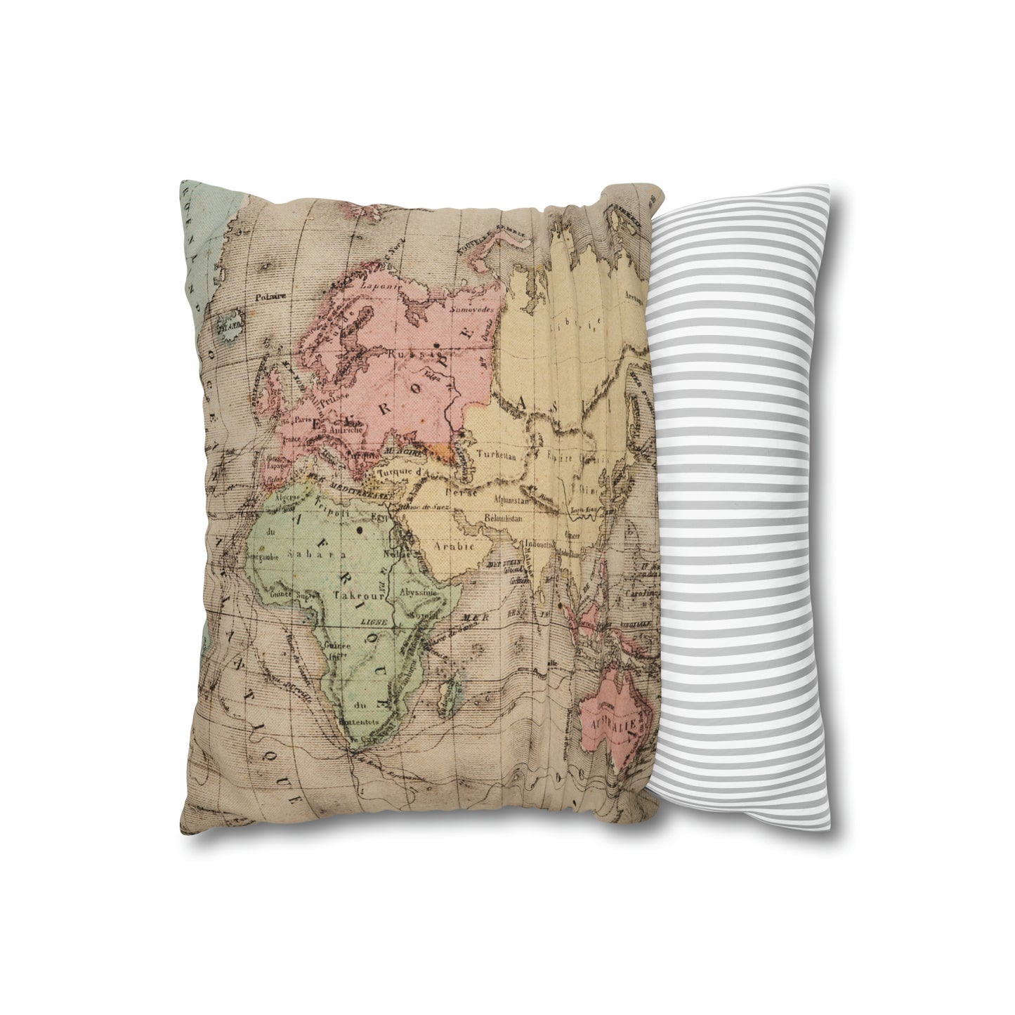 Explore the World Map Pillow