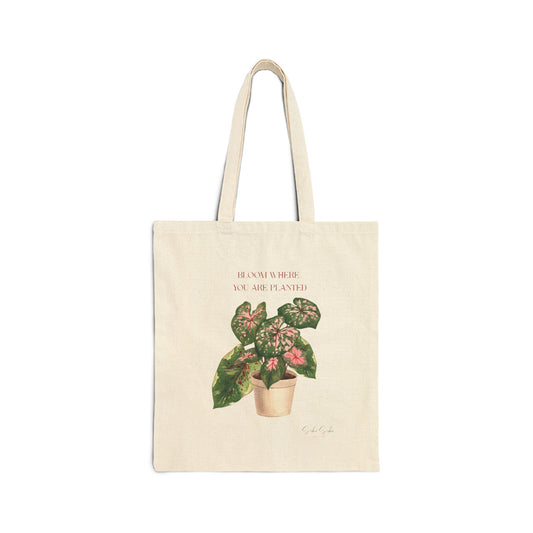 'Bloom Where You Are Planted' Canvas Tote Bag