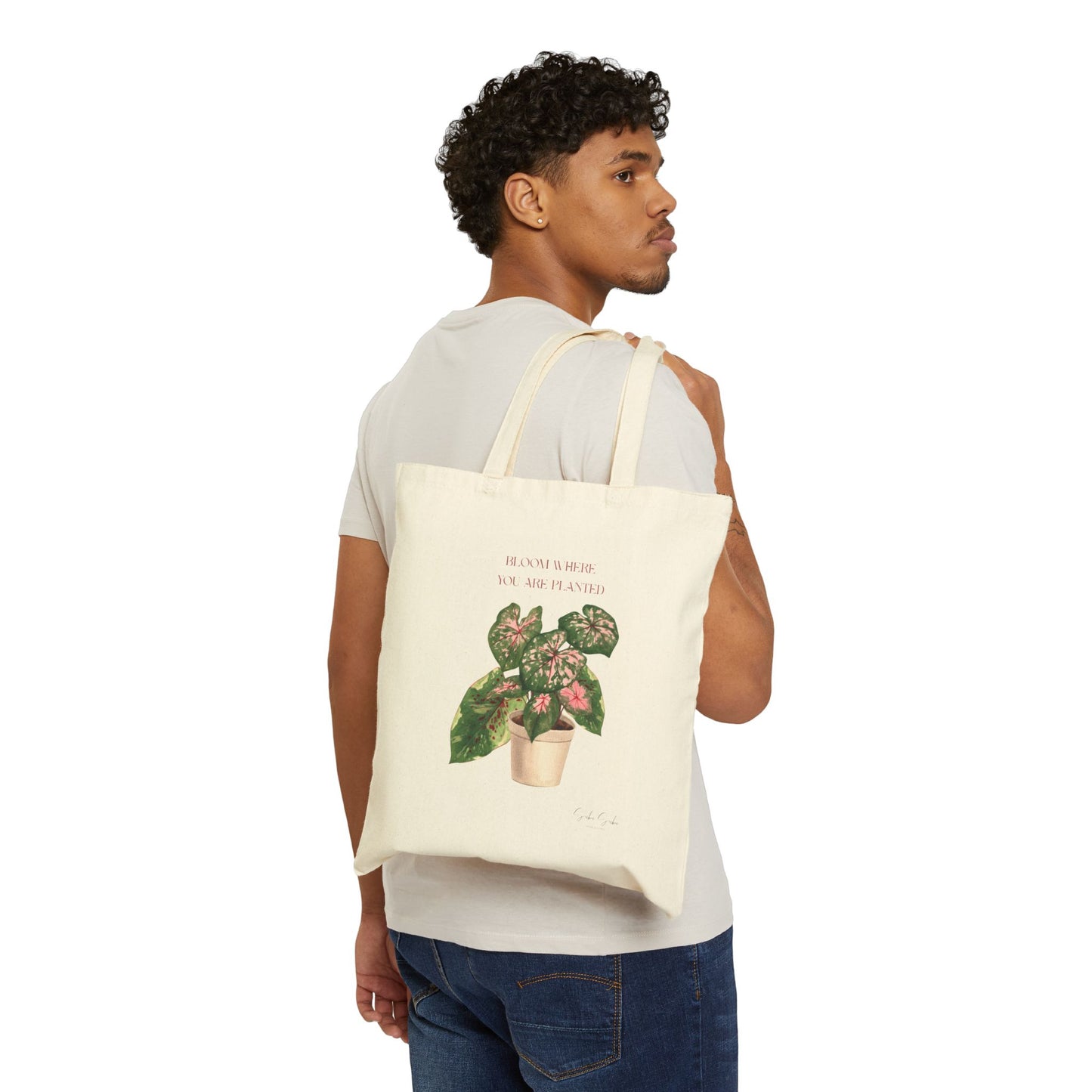 'Bloom Where You Are Planted' Canvas Tote Bag