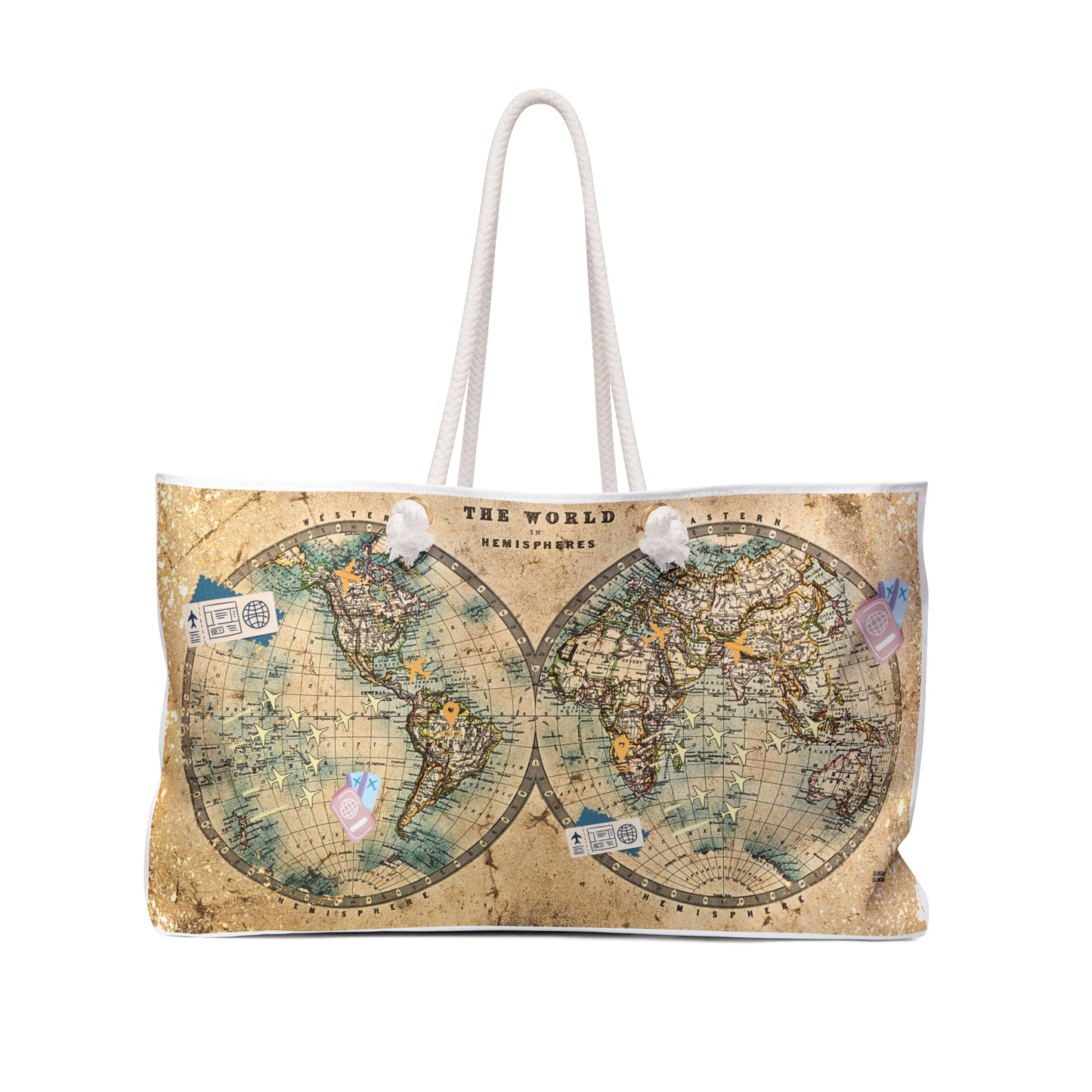 "The World In Hemispheres" Weekender Bag